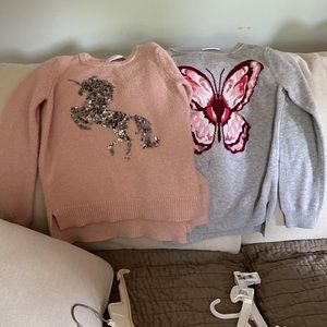 Cute long sleeve butterfly and unicorn sweater